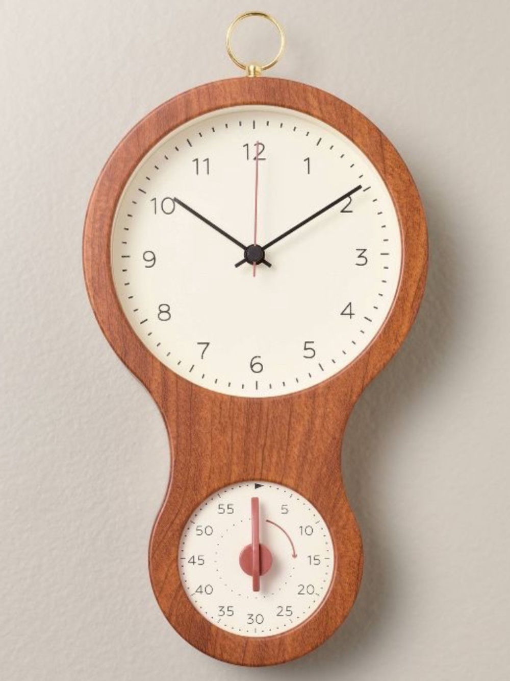 HEARTH & HAND WITH MAGNOLIA • FAUX WOOD + BRASS KITCHEN CLOCK & TIMER